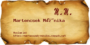 Martencsek Mónika névjegykártya